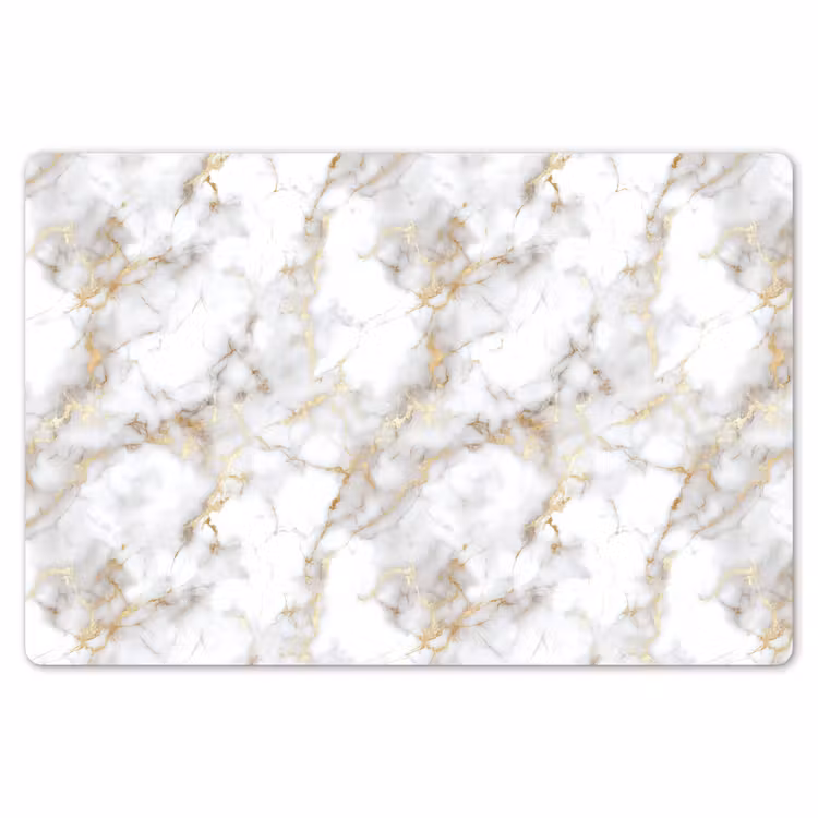 Placemat - 6 stuks - Gouden aders - Marmer - Wit — 7