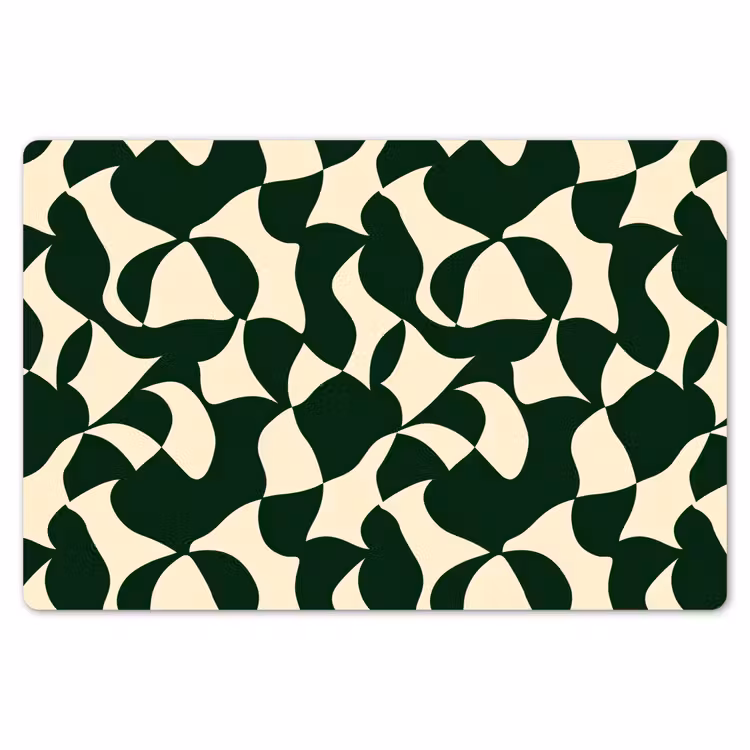 Placemat - 6 stuks - Groen - Organische vlakken - Crème — 7