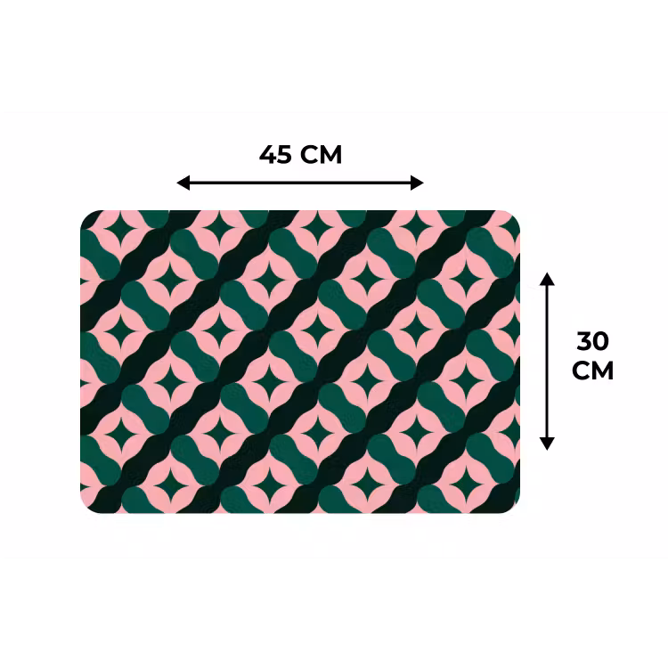 Placemat - 6 stuks - Groen - Roze - Retro - Sterren — 3