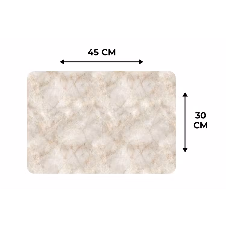 Placemat - 6 stuks - Lichtbeige - Goudbruine Nerven - Marmer — 3