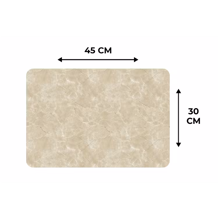 Placemat - 6 stuks - Lichtbeige - Marmer - Diffusie adering — 3