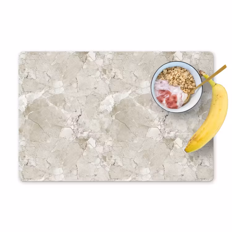 Placemat - 6 stuks - Marmer - Grijs - Aders — 1