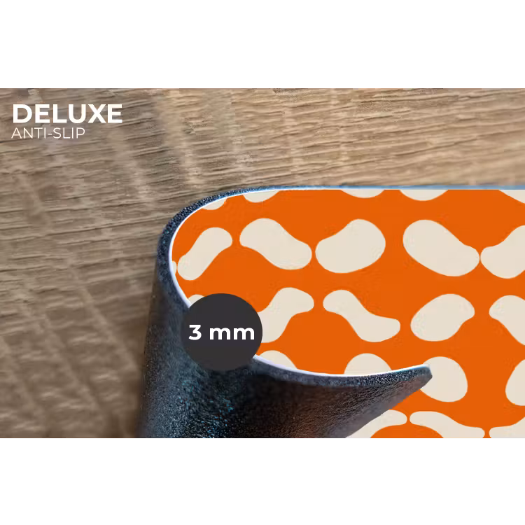 Placemat - 6 stuks - Oranje - Organische vormen - Wit — 4