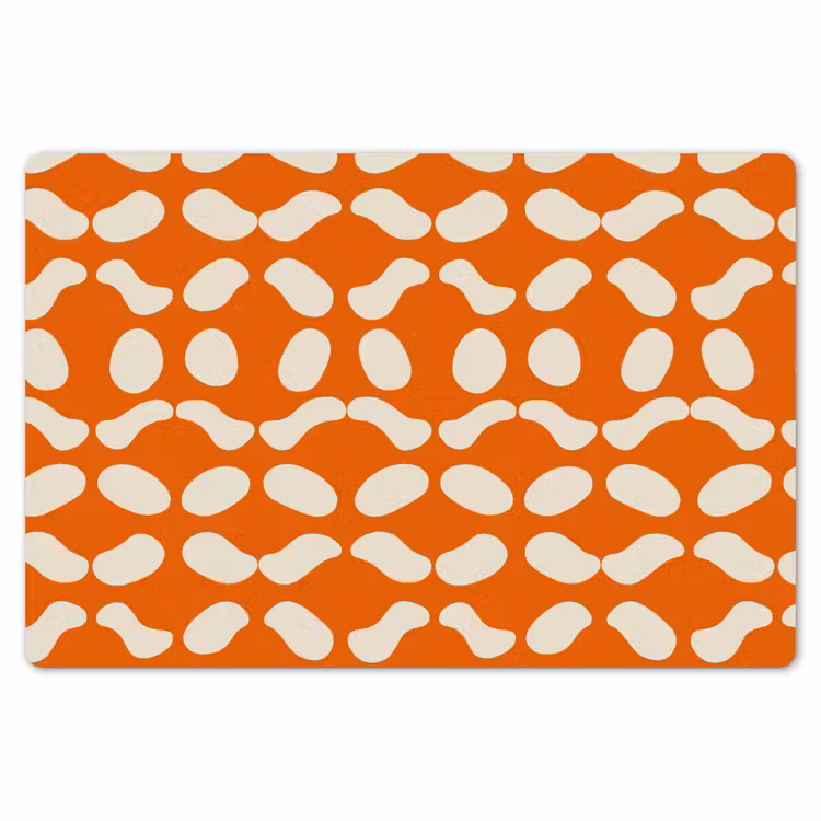 Placemat - 6 stuks - Oranje - Organische vormen - Wit — 7