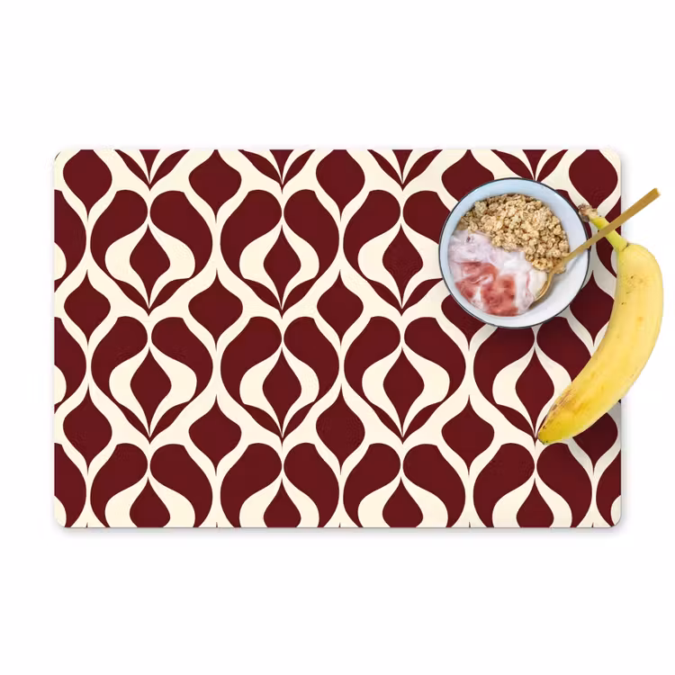 Placemat - 6 stuks - Rood - Druppelpatroon - Grafisch — 1