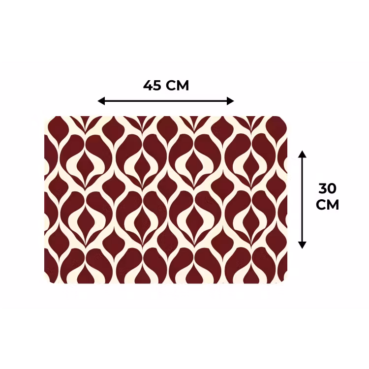 Placemat - 6 stuks - Rood - Druppelpatroon - Grafisch — 3