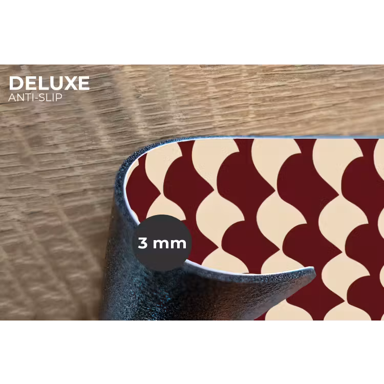 Placemat - 6 stuks - Rood - Tegelpatroon - Crème — 4
