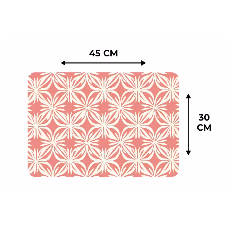 Placemat - 6 stuks - Roze - Bloemenmotief - Wit - Modern — 3
