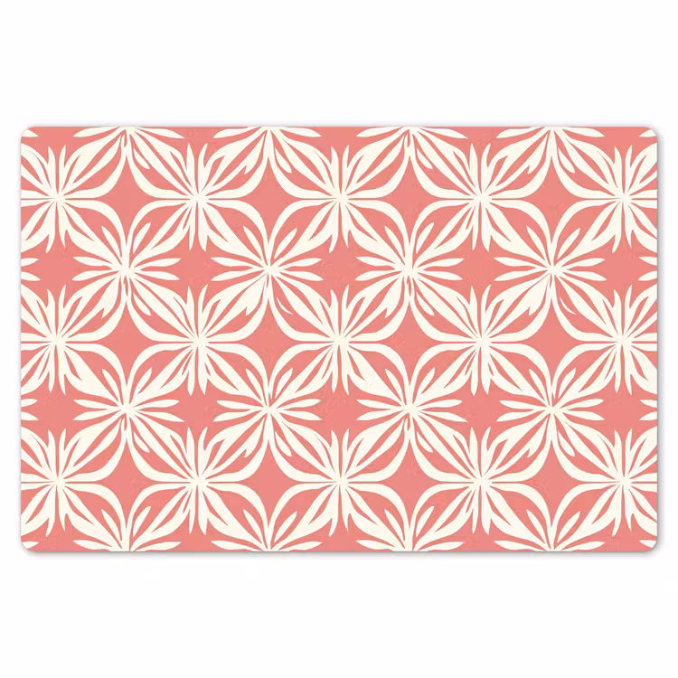 Placemat - 6 stuks - Roze - Bloemenmotief - Wit - Modern — 7