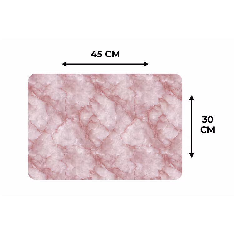 Placemat - 6 stuks - Roze - Kwartsmarmer - Aders — 3