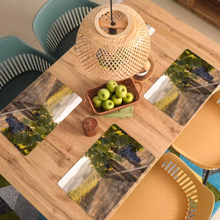 Placemat - 6 stuks - Druiven - Wijngaard - Zonlicht — 6
