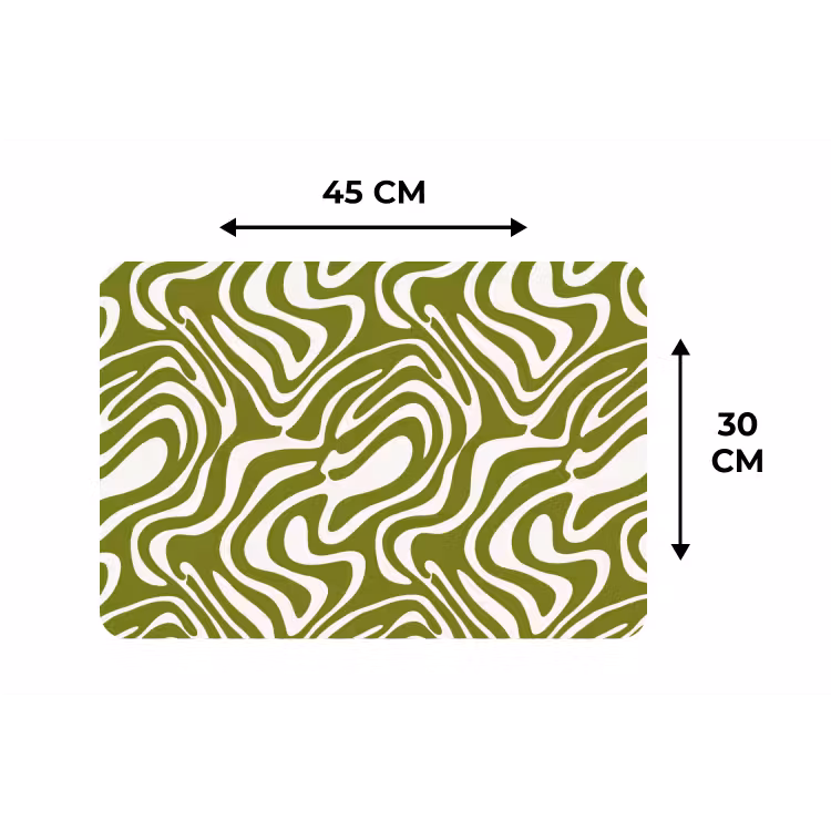 Placemat - 6 stuks - Lijnpatroon - Groen - Organisch — 3