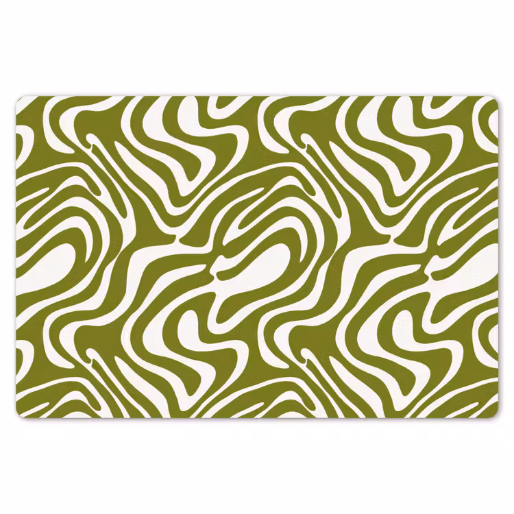 Placemat - 6 stuks - Lijnpatroon - Groen - Organisch — 7