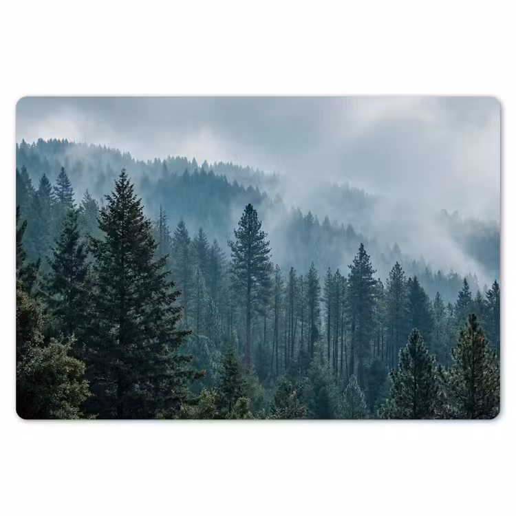 Placemat - 6 stuks - Naaldwoud - Bergen - Mist — 7