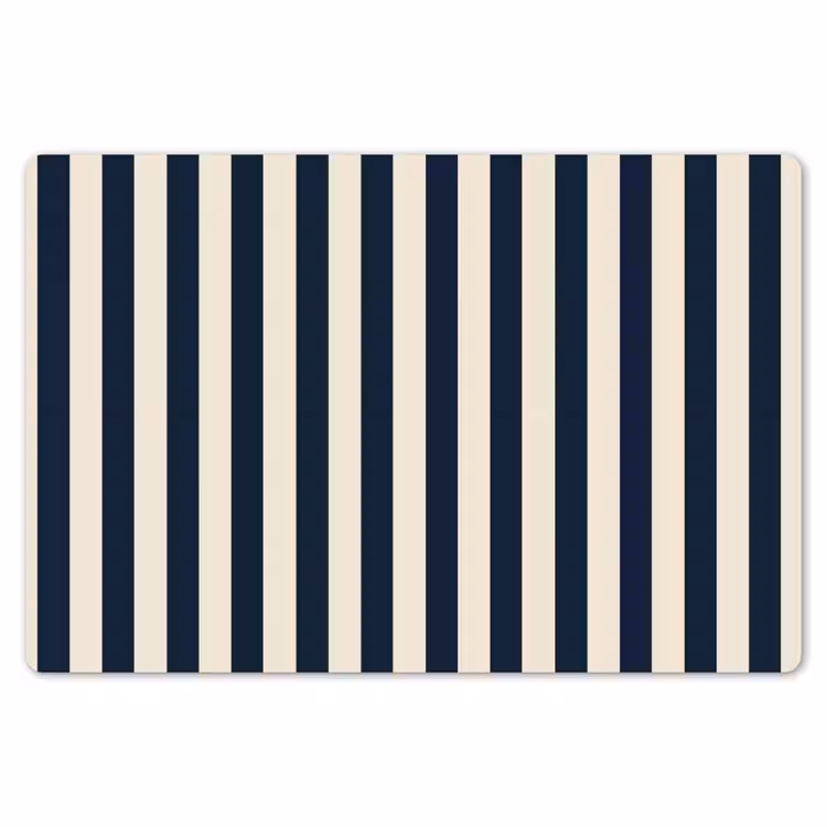 Placemat - 6 stuks - Verticale strepen - Blauw - Crème — 7