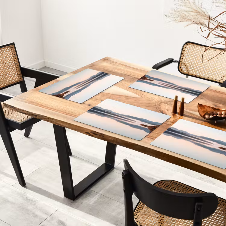 Placemat - 6 stuks - Water - Bomen - Mistlaag — 5