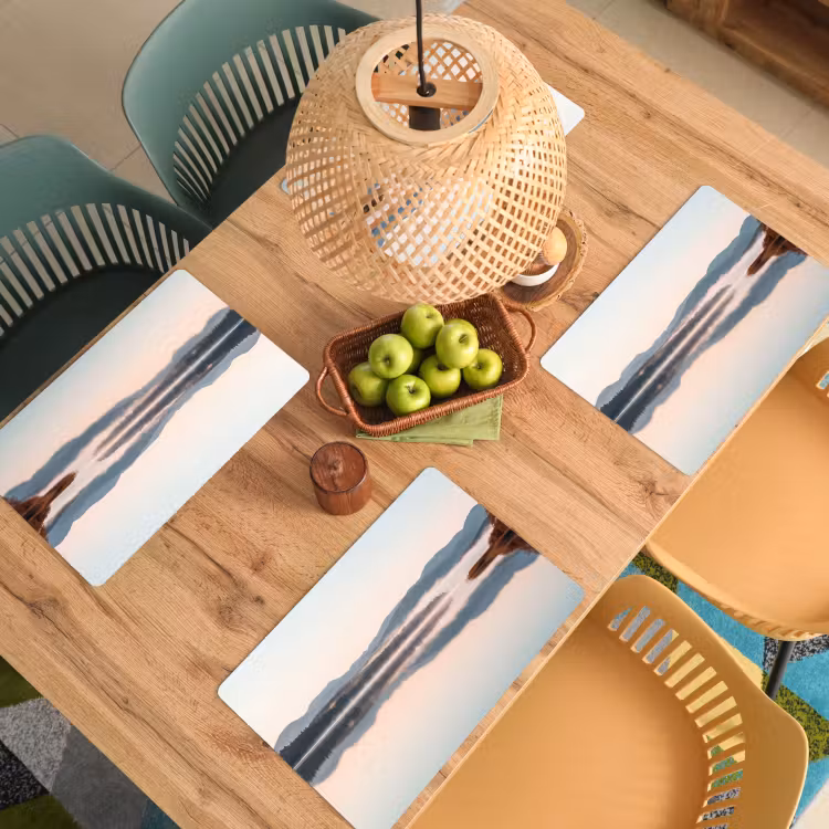 Placemat - 6 stuks - Water - Bomen - Mistlaag — 6