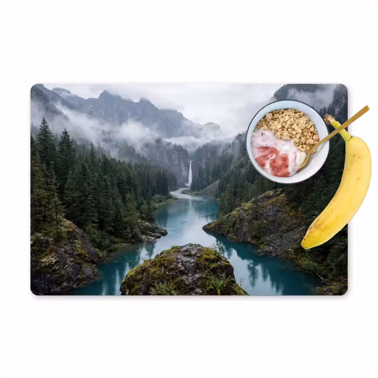 Placemat - 6 stuks - Waterval - Bomen - Bergen — 1