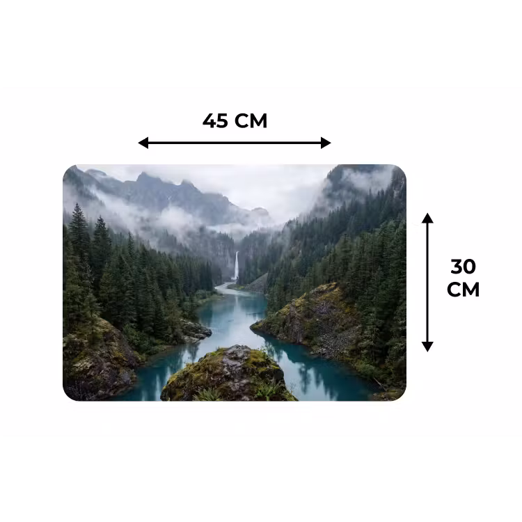 Placemat - 6 stuks - Waterval - Bomen - Bergen — 3