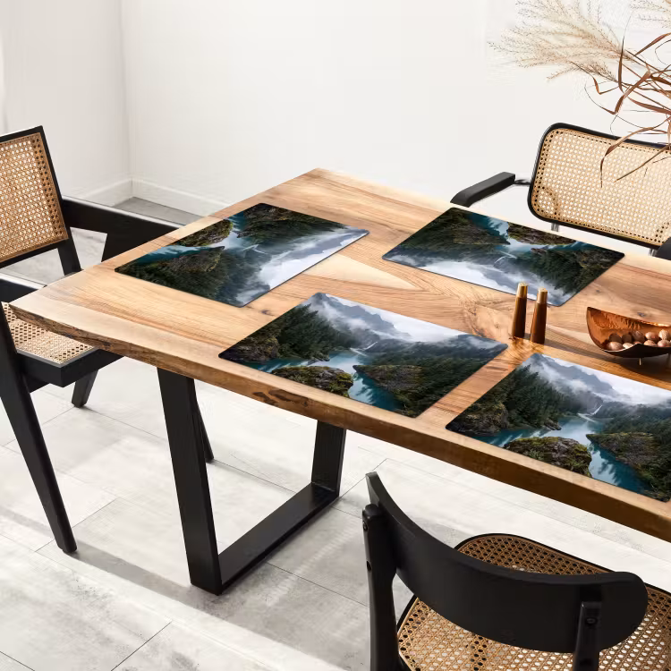 Placemat - 6 stuks - Waterval - Bomen - Bergen — 5