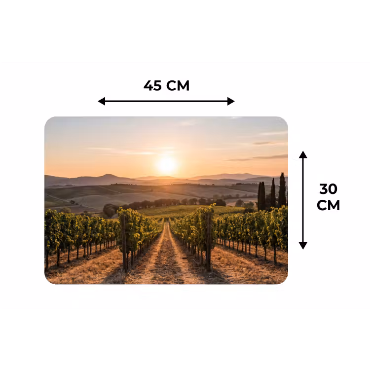 Placemat - 6 stuks - Wijngaard - Zonsondergang - Landschap — 3