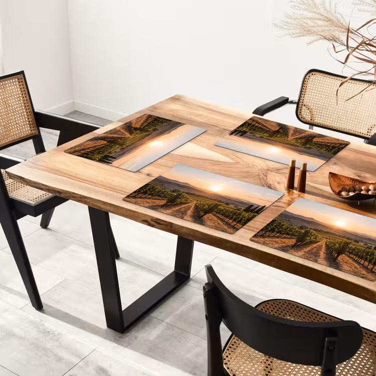 Placemat - 6 stuks - Wijngaard - Zonsondergang - Landschap — 5