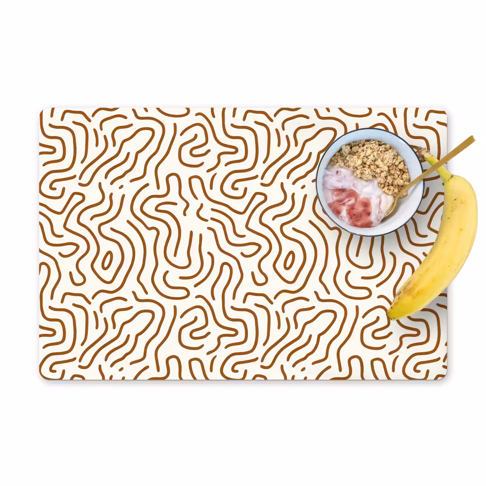 Placemat - 6 stuks - Minimalistisch - Patroon - Terracotta — 1