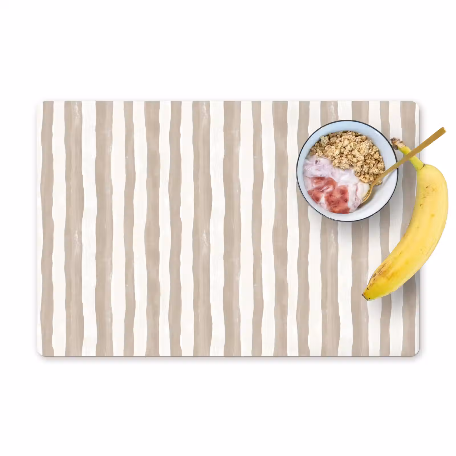 Placemat - 6 stuks - Minimalistisch - Strepen - Beige — 1