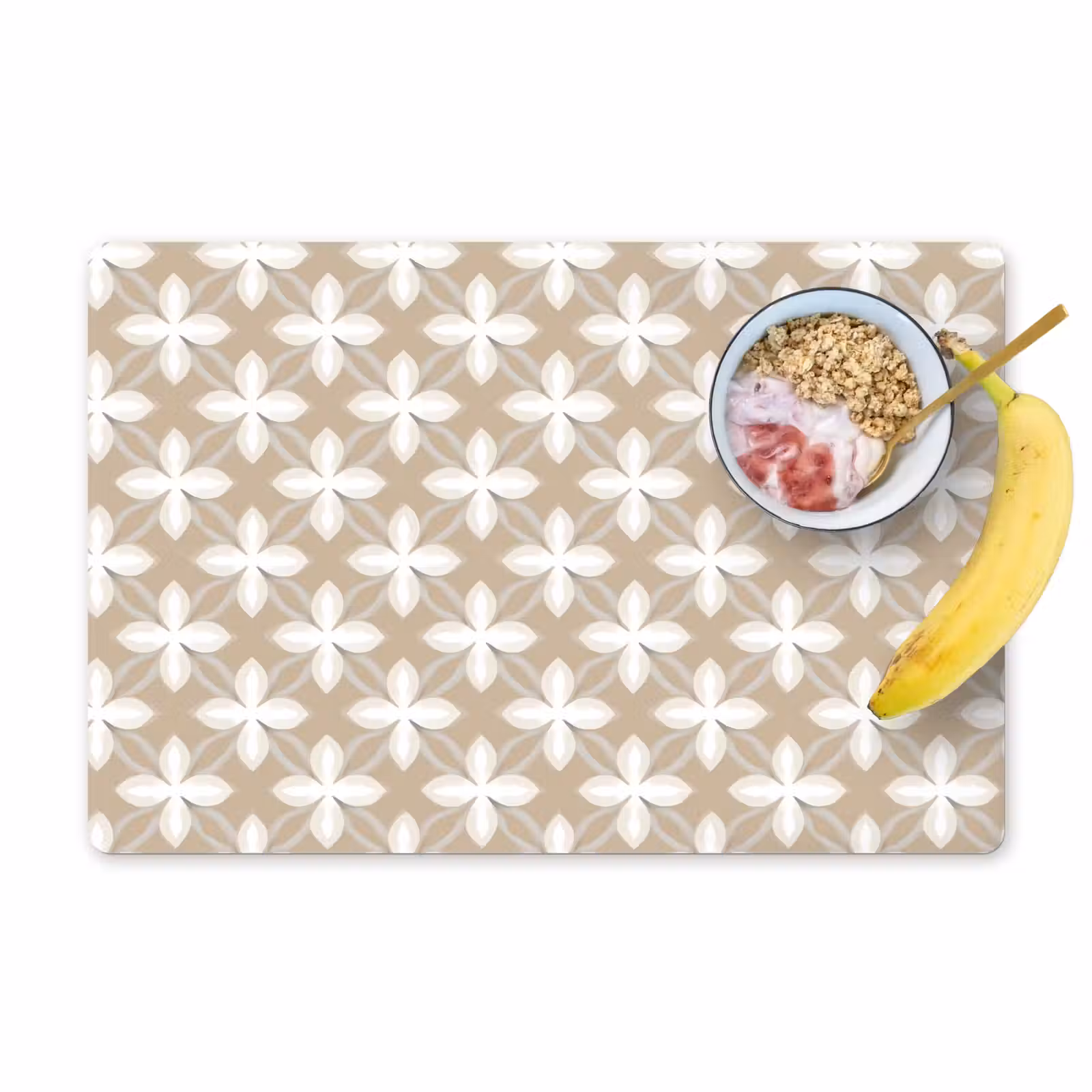 Placemat - 6 stuks - Patroon - Symmetrisch - Beige — 1
