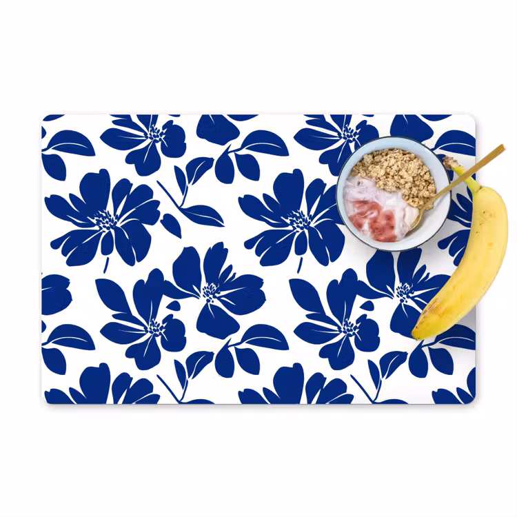 Placemat - 6 stuks - Floraal - Modern - Blauw — 1