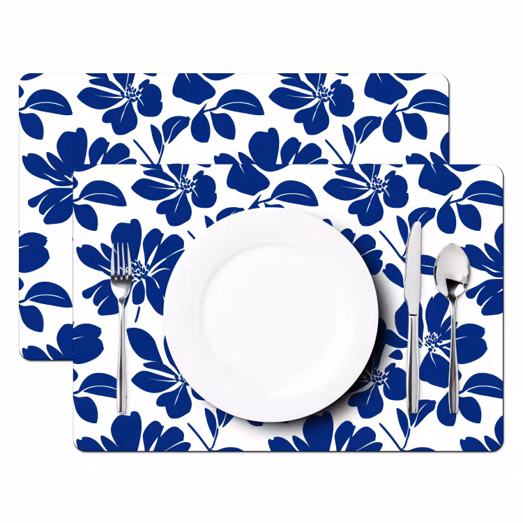 Placemat - 6 stuks - Floraal - Modern - Blauw — 2