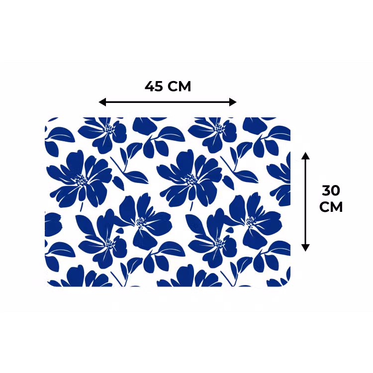Placemat - 6 stuks - Floraal - Modern - Blauw — 3