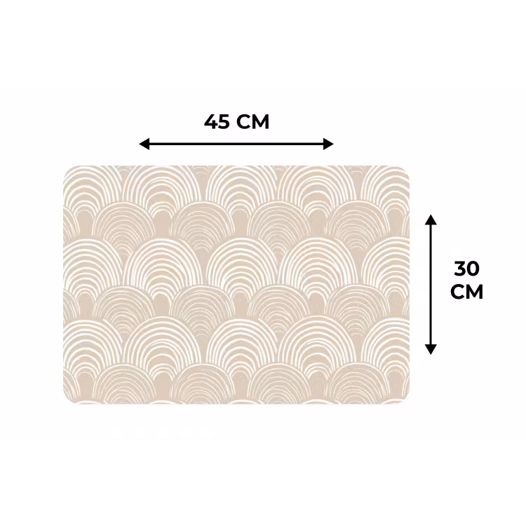 Placemat - 6 stuks - Golven - Structuur - Beige — 3