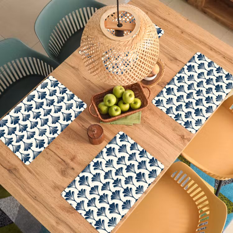 Placemat - 6 stuks - Klassiek - Motief - Blauw — 6