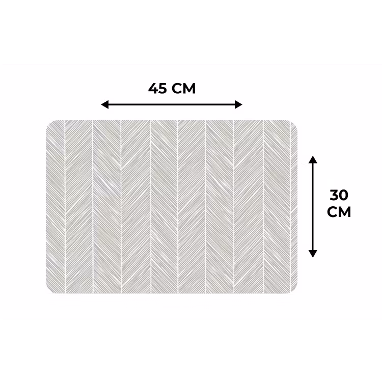 Placemat - 6 stuks - Klassiek - Visgraat - Grijs — 3
