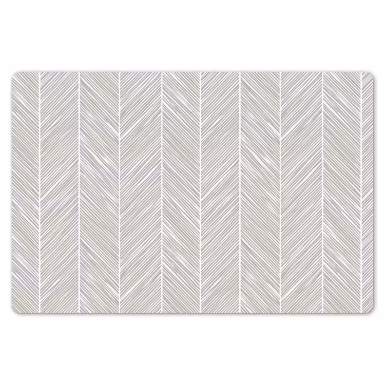 Placemat - 6 stuks - Klassiek - Visgraat - Grijs — 7
