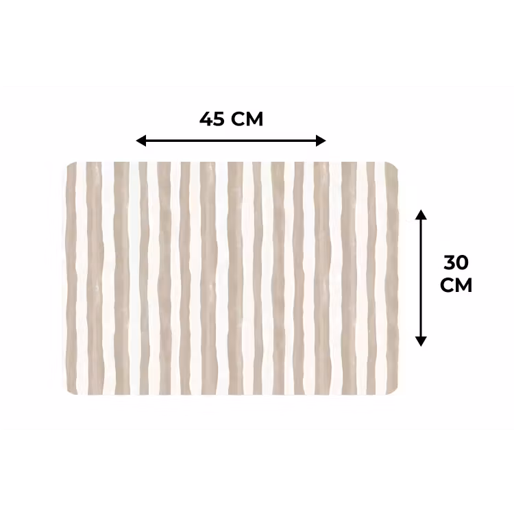 Placemat - 6 stuks - Minimalistisch - Strepen - Beige — 3