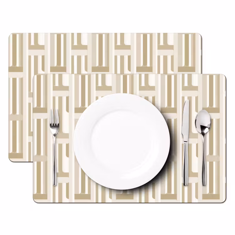 Placemat - 6 stuks - Modern - Geometrisch - Beige — 2