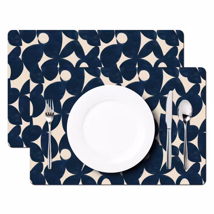 Placemat - 6 stuks - Modern - Geometrisch - Blauw — 2