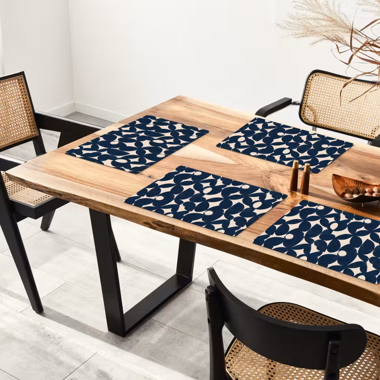 Placemat - 6 stuks - Modern - Geometrisch - Blauw — 5