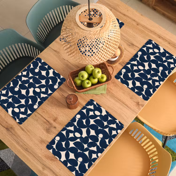 Placemat - 6 stuks - Modern - Geometrisch - Blauw — 6