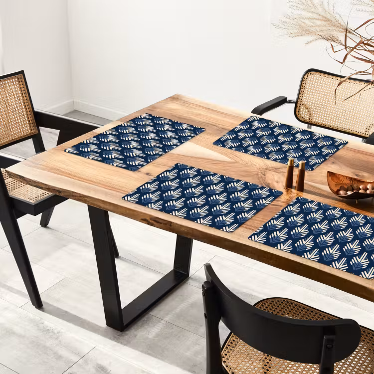 Placemat - 6 stuks - Modern - Patroon - Blauw — 5