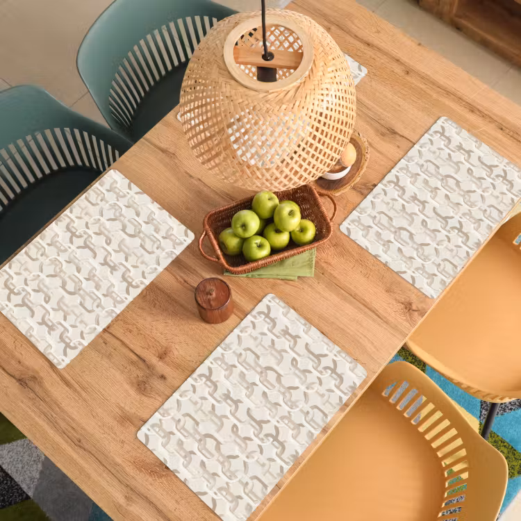 Placemat - 6 stuks - Motief - Abstract - Beige — 6
