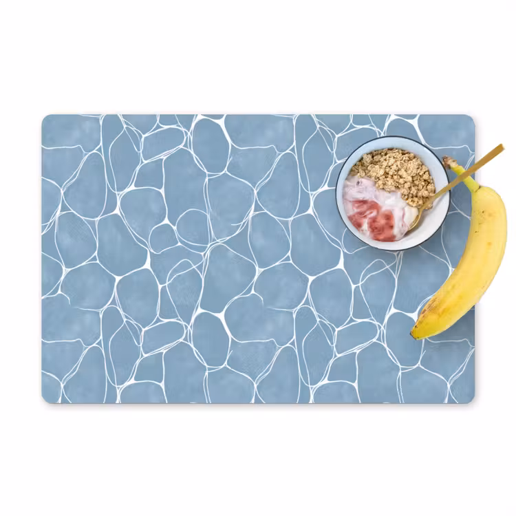 Placemat - 6 stuks - Organisch - Patroon - Blauw — 1