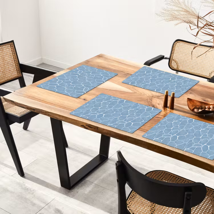 Placemat - 6 stuks - Organisch - Patroon - Blauw — 5