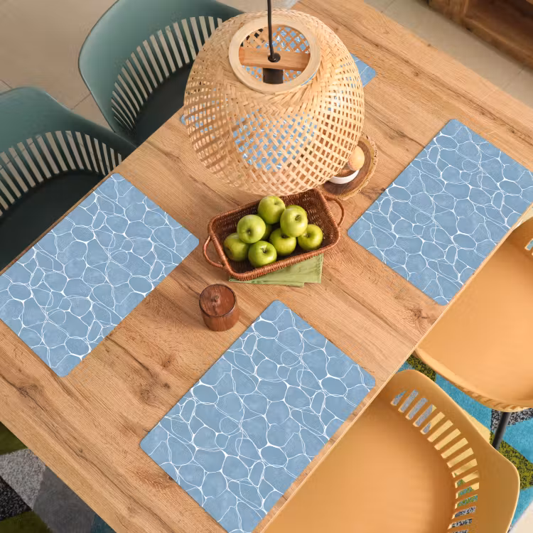 Placemat - 6 stuks - Organisch - Patroon - Blauw — 6