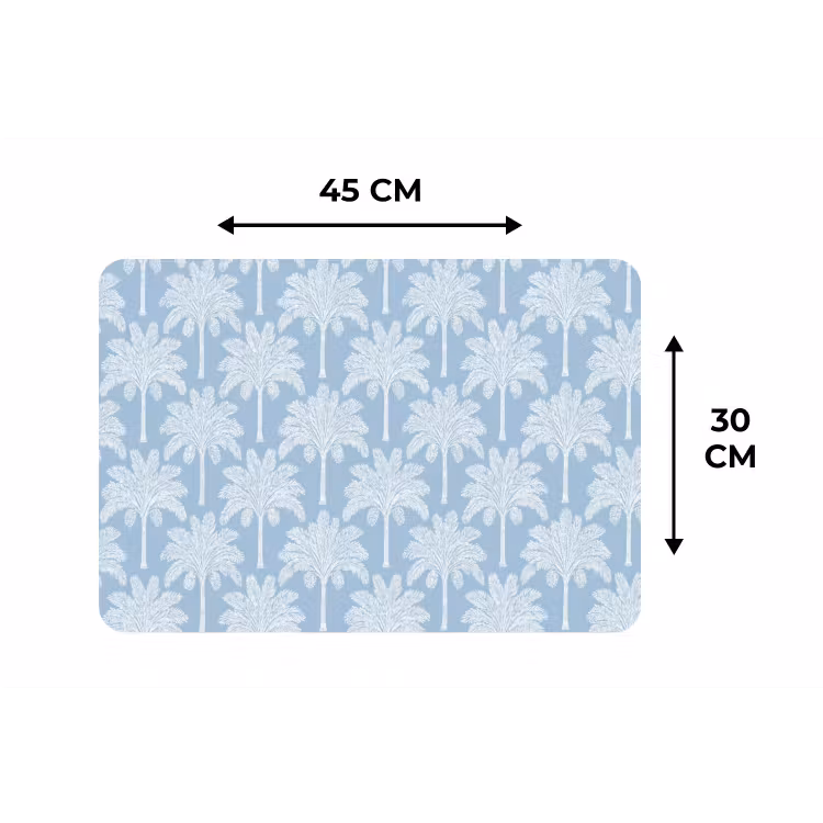 Placemat - 6 stuks - Palmboom - Modern - Blauw — 3