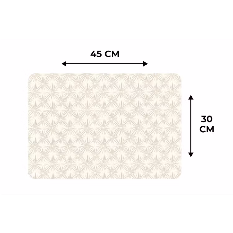 Placemat - 6 stuks - Patroon - Bloemen - Beige — 3
