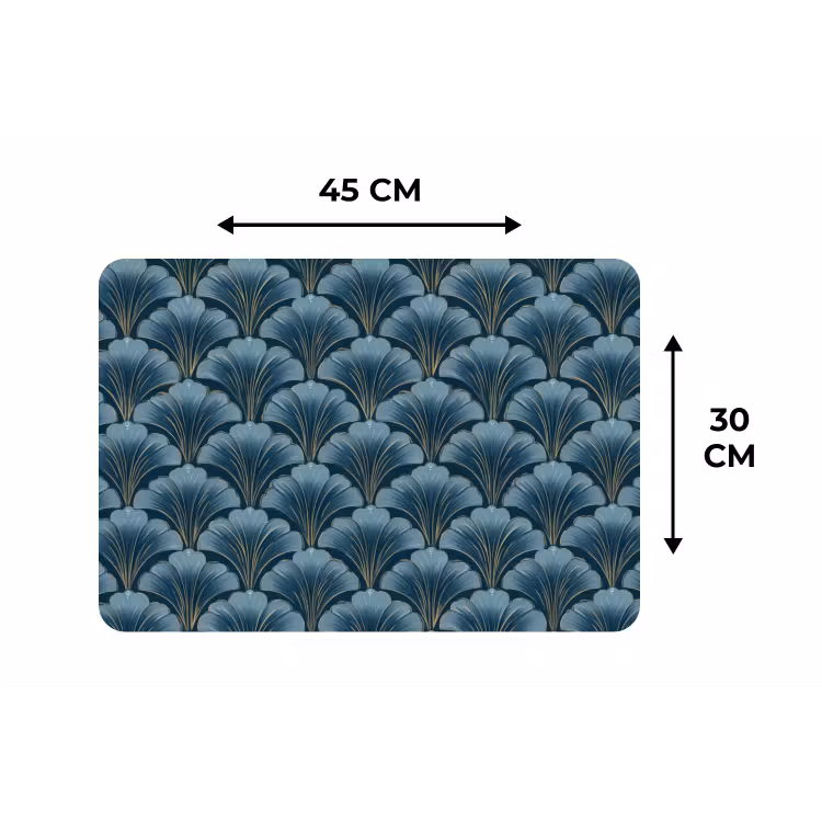 Placemat - 6 stuks - Patroon - Ginkgoblad - Blauw — 3
