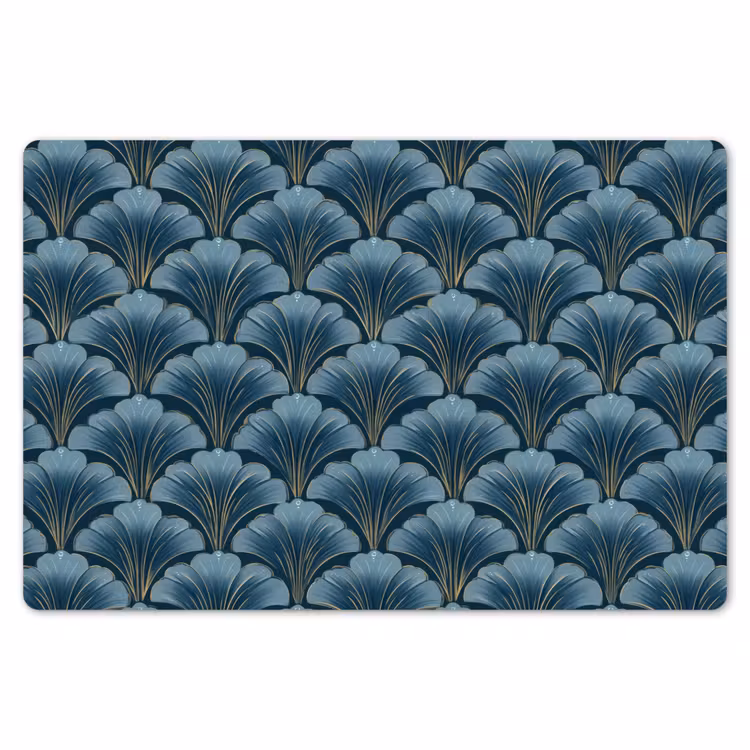 Placemat - 6 stuks - Patroon - Ginkgoblad - Blauw — 7
